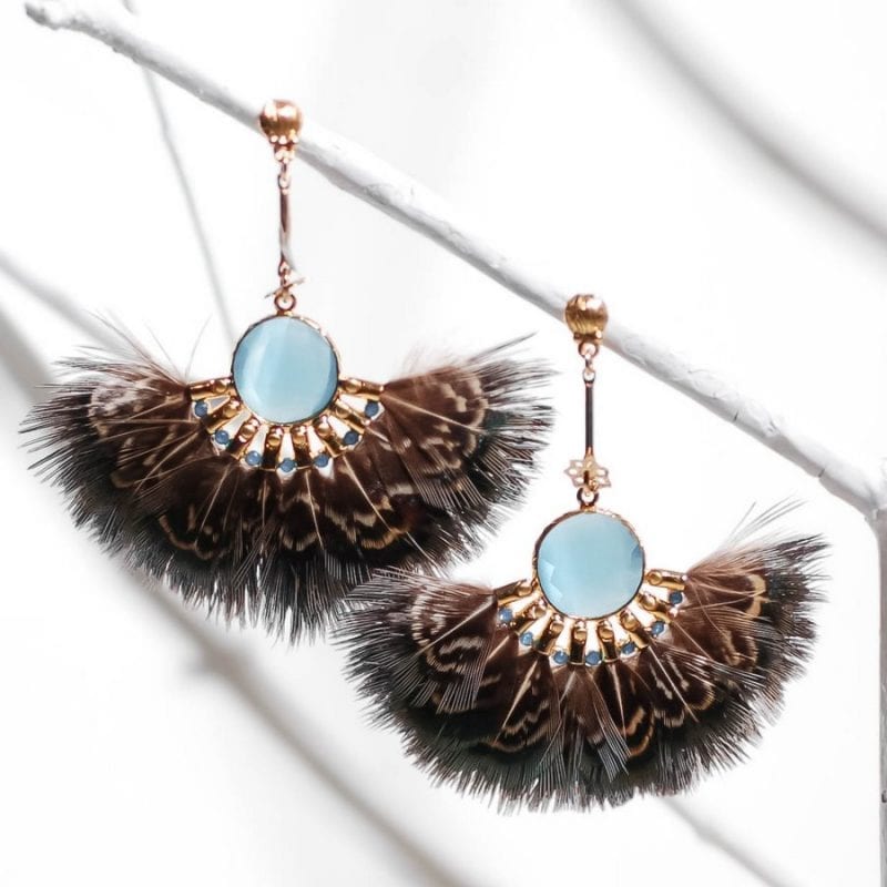 Earrings Bijoux Gas Gaïa Feather Gold L Inédit Earrings Bijoux Gas L Inedit