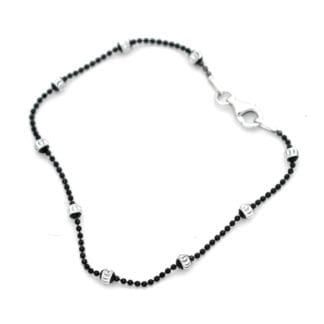 Sterling Silver Bracelet Black Mini Balls - Bijoux L'Inédit