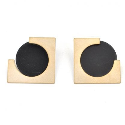 Pursuits Boucles d'Oreilles Ally Or et Noir - Bijoux L'Inédit