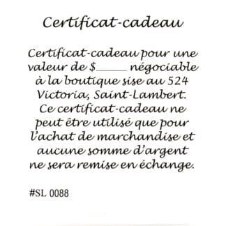 Bijoux L'Inédit Certificat-Cadeau - Bijoux L'Inédit