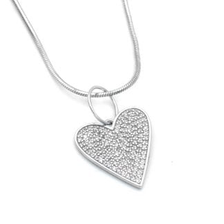 Sterling Silver Necklace Heart Cubic Zirconia