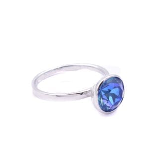 Sterling Silver Ring Blue Iridescent - Bijoux L'Inedit
