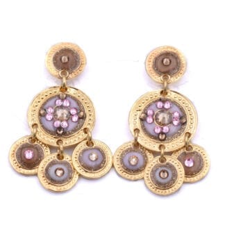 Gas Bijoux Earrings Sequin Pink and Gold - Biojux L'Inedit