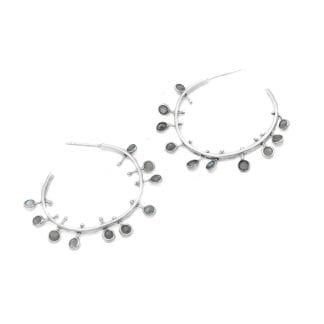 Sterling Silver Earrings Gypsy Moon Stone - Bijoux L'Inédit