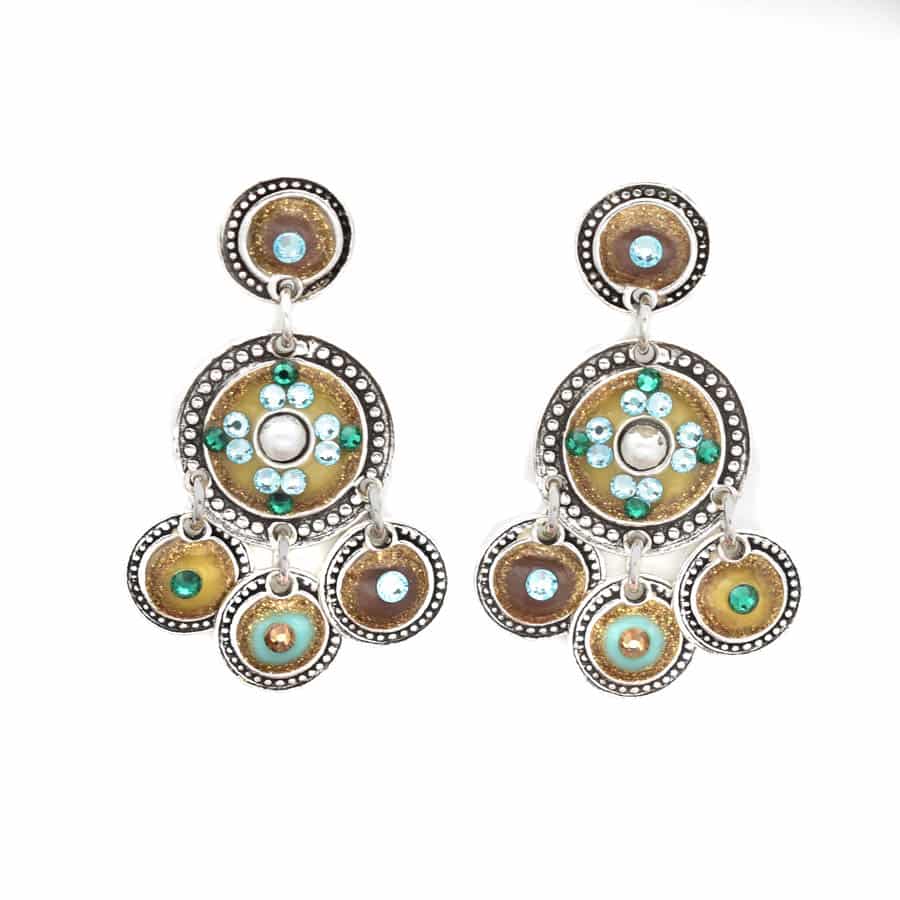 Gas Bijoux Boucles D Oreilles Sequin 2 Rangs Verte Bijoux L Inedit