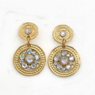 Gas Bijoux Earrings Iridescent Crystal Gold - Bijoux L'Inedit