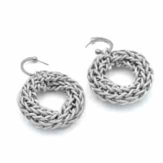 Anne-Marie Chagnon Boucles d'Oreilles Tulum Étain et Blanc - Bijoux L'inédit