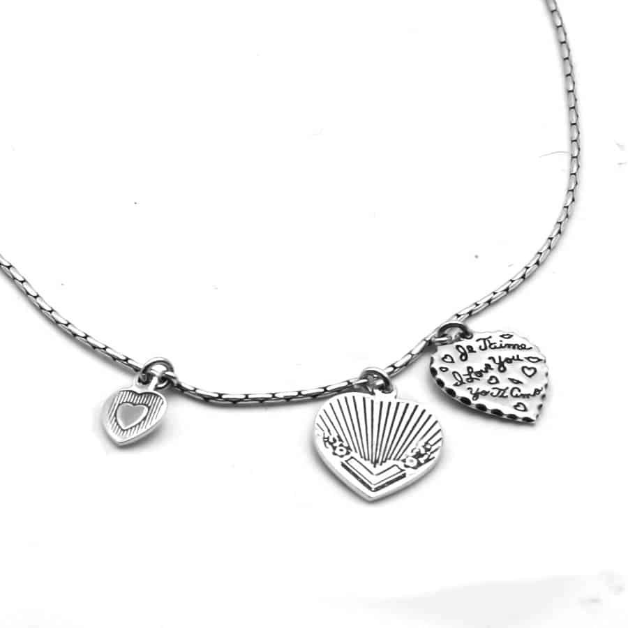Collier Femme Couleur Argent - Inox / Acier Inoxydable - Longueur 41-45 Cm - Neuf Sans Emballage