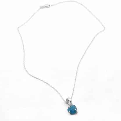 Collier-pour-Femme-Apatite-Bleu=Argent-Sterling-Bijoux-L'Inédit