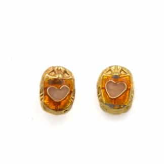 Gas Bijoux Boucles d'Oreilles Puces Scaramouche Émail Coeur - Bijoux L'Inédit