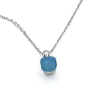 Qudo Necklace Firenze Opal Light Blue - Bijoux L'Inedit