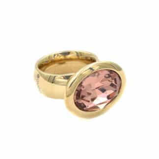 Qudo Ring Tivola Gold and Pink - Bijoux L'inedit