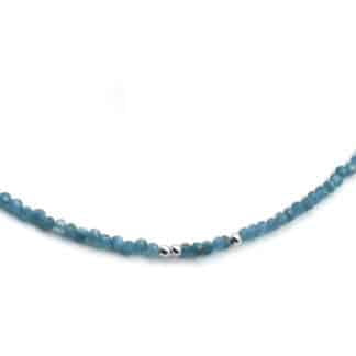 Sterling Silver Necklace Blue Apatite Small - Bijoux L'Inedit