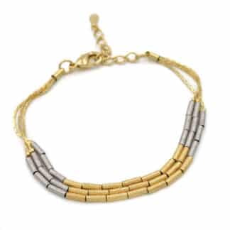 Donna Si Bracelet Linhas de Ouro e Prata - Bijoux L'Inedit