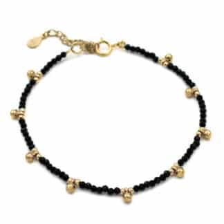 Bracelet Mini Spinelle Noir VermeilVermeil - Bijoux L'Inédit