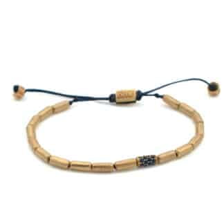 Juju Mood Bracelet Tube Bronze et Bleu - Bijoux L'inédit