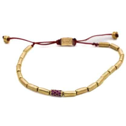 Bracelet pour Femme Tube Bronze et Rouge - Bijoux L'inédit