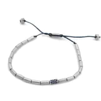 Bracelet pour Femme Tube et Cristal Bleu Argent - Bijoux L'Inédit