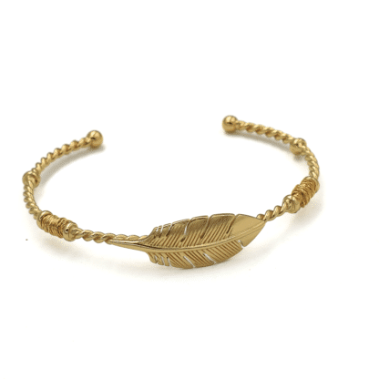 Bracelet pour Femme Penna Jonc Torsade Doré - Bijoux L'Inédit