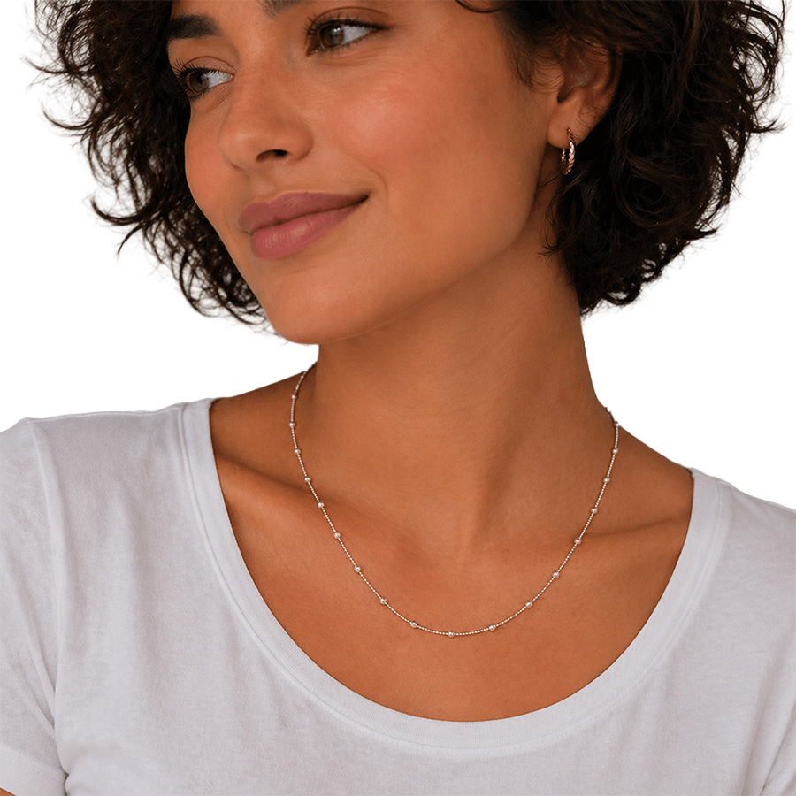Collier-pour-Femme-Bille-Scintillante-Argent-Sterlin-Bijoux-LInedit