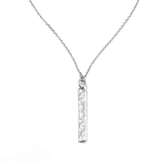 Argent Sterling Collier Pendentif Tige Martelée - Bijoux L'Inédit