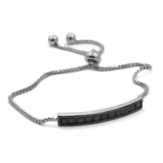 Argent Sterling Bracelet Zircon Noir - Bijoux L'inédit