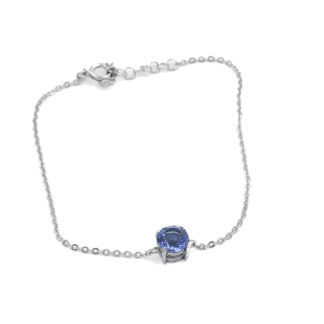 Argent Sterling Bracelet Cristal Bleu - Bijoux L'inédit