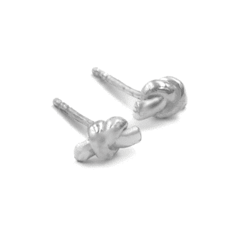 Argent Sterling Boucles d'Oreilles Mini Noeud - Bijoux L'inédit