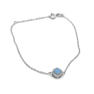 Argent Sterling Bracelet Bleu Opale - Bijoux L'inédit