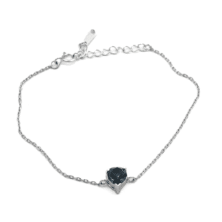Bracelet pour Femme Coeur Cristal Noir - Bijoux L'inédit