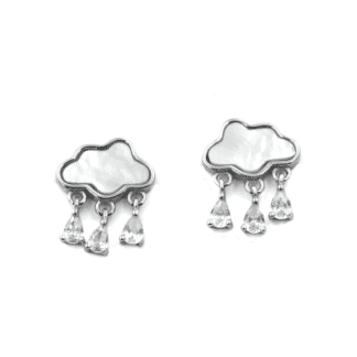 Boucles d'Oreilles pour Femme Nuage Nacre - Bijoux L'inédit