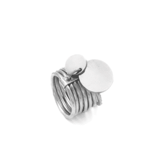 Argent Sterling Bague Multi Joncs Pastilles - Bijoux L'inédit
