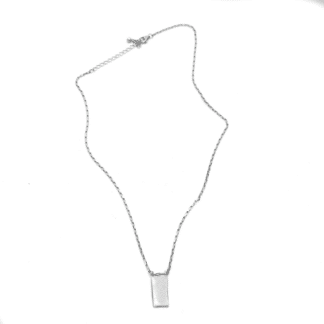 Argent Sterling Collier Pendentif Rectangle - Bijoux L'inédit