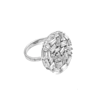 Argent Sterling Bague Zircon Baguette - Bijoux L'inédit
