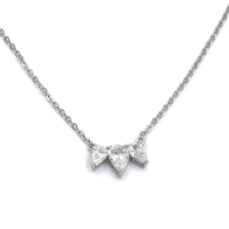 Argent Sterling Collier Zircon Pointe - Bijoux L'inédit