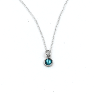 Collier pour Femme Mini Pendentif Cristal Sarcelle - Bijoux L'inédit