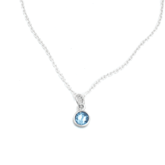 Collier pour Femme Mini Pendentif Cristal Bleu - Bijoux L'Inédit