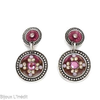 Boucles d'Oreilles-pour-Femme-Sequin-Rose-Gas-Bijoux-Bijoux-L'Inédit