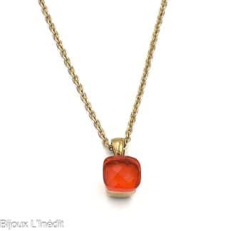 Collier-pour-Femmel-Firenze-Orange-Glow-Qudo-Bijoux-L'Inédit