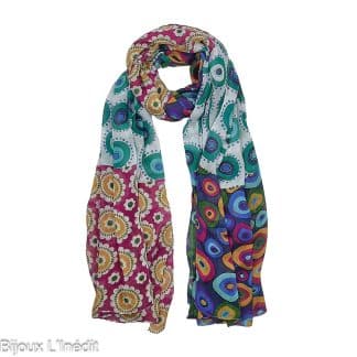 Foulard-pour-Femme-Geometric-Panels-Multi-Vivante