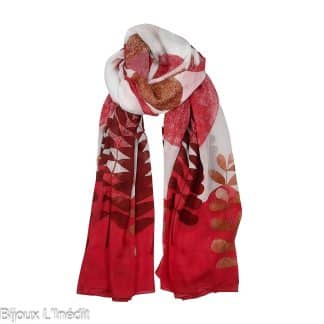 Foulard-pour-Femme-Miror-Stone-Rouge-Vivante-Bijoux-L'Inédit