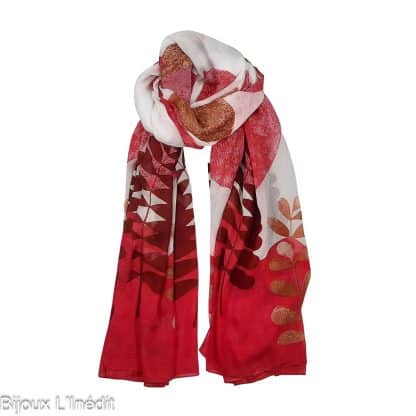 Foulard-pour-Femme-Miror-Stone-Rouge-Vivante-Bijoux-L'Inédit