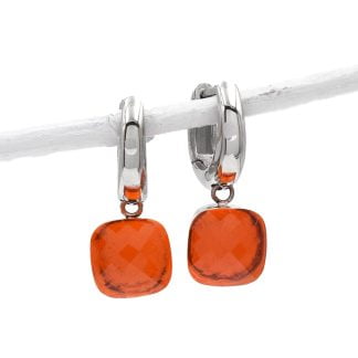 Boucles-d'oreilles-pour-Femme-Créole-Firenze-Orange-Glow-Qudo-Bijoux-L'inédit