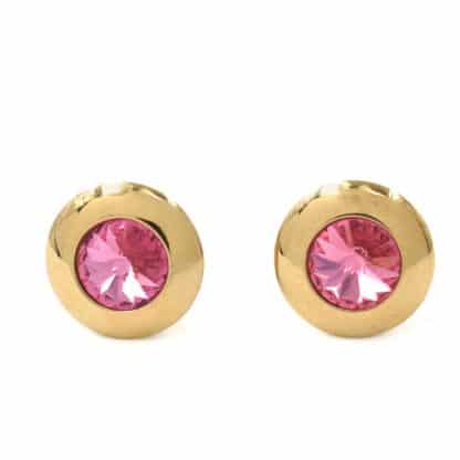 Boucles-d'Oreilles-pour-Femme-Tondo-Rose-Qudo-Bijoux-L'Inédit