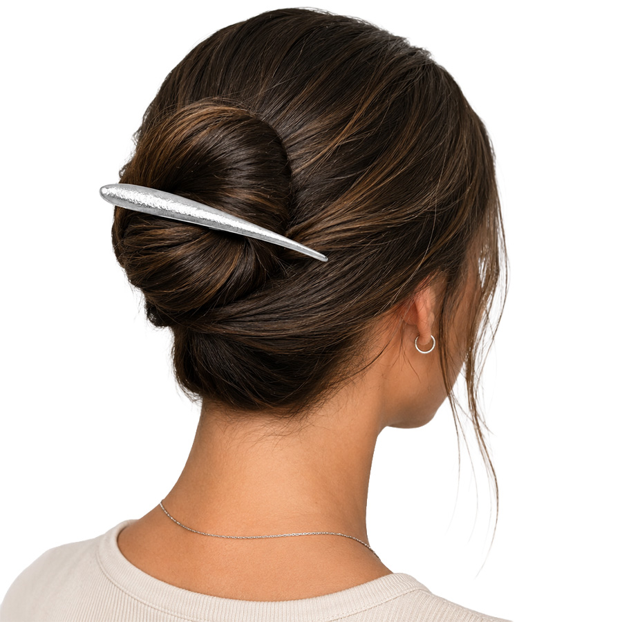 Pince-à-Cheveux-pour-Femme-Maximas-Argent-Martelé-Ficcare-Bijoux-L'Inédit