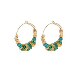 Boucles-d'Oreilles-pour-Femme-Créoles-Aloha-Turquoise-Gas-Bijoux-Bijoux-L'Inédit