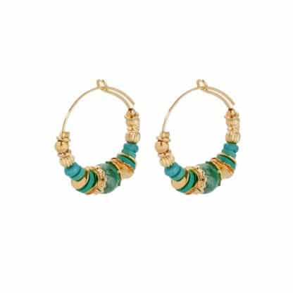 Boucles-d'Oreilles-pour-Femme-Créoles-Aloha-Turquoise-Gas-Bijoux-Bijoux-L'Inédit