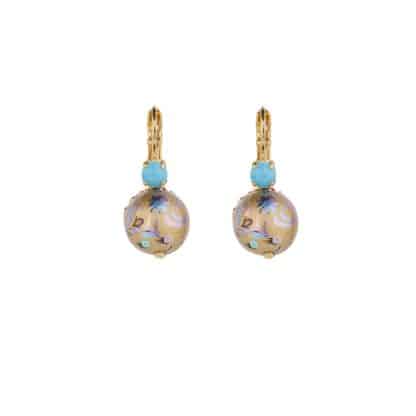 Boucles-d'Oreilles-pour-Femme-Décalco-Mini-Bleu-Dorées-Gas-Bijoux-Bijoux-L'Inédit