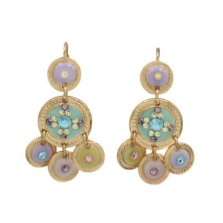 Boucles-d'oreilles-pour-Femme-Sequin-2-Rangs Verte-Gas-Bijoux-Bijoux-L'Inédit