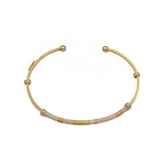 Bracelet-pour-Femme-Zanzibar-Beige-Doré-Gas-Bijoux-Bijoux-L'Inédit